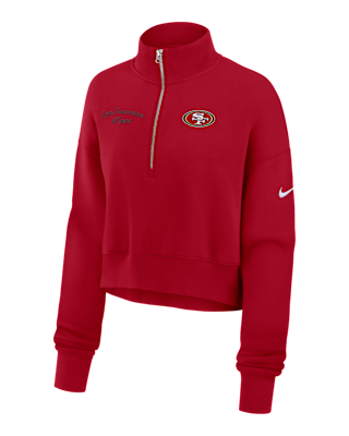 Nike San Francisco 49ers ハーフジップフリース 90’s San Francisco 49ers Phoenix Women's Nike NFL Cropped 1/4-Zip